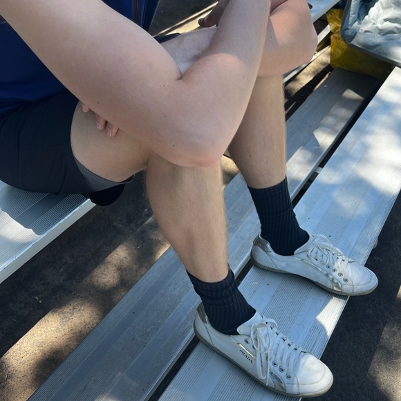 PRADA MEN SILVER FOIL METALLIC SHOES LEATHER SNEAKER SPORT 11 RUNNER WHITE ITALY - Picture 8 of 16